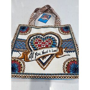 Brighton Believe In Love Tote Canvas Shoulder Bag All You Need Is Love NWT